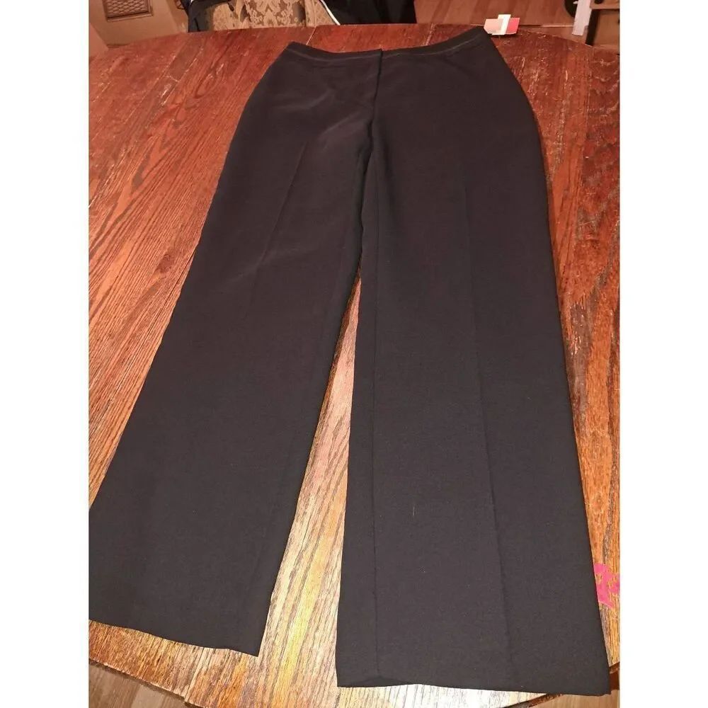 New Size 12 Croft & Barrow Black Tie Lined Dress Pants Slacks Trousers